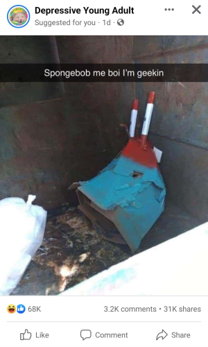 A screenshot from Facebook of Mr. Krabs